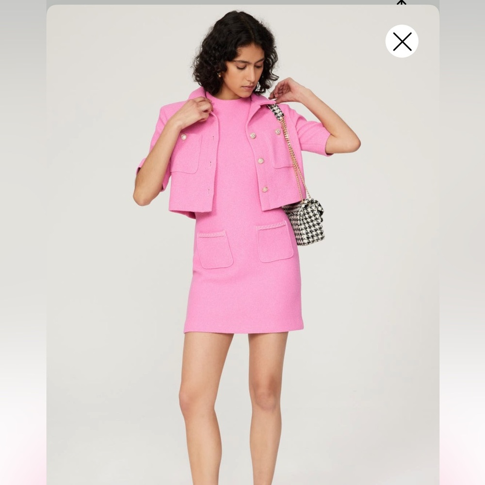 Maje Vapela Cropped tweed top/short sleeve jacket